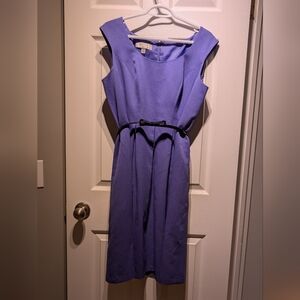 Kasper Purple Belted Midi Dress